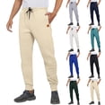 thumbnail image 1 of Men's Sweatpants Textured Casual Jogger Pants Elastic Drawstring Sport Pants Fashion Streetwear Bottoms with Pockets, 1 of 4