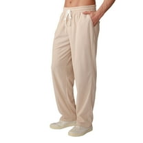 Men's Sweatpants Wide-leg Pants Sports And Leisure Pants For Breathable Thin Outdoor Jogging Pants Solid Color Pants Athletic Pants for Workout, Jogging, Running Beige M