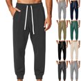 thumbnail image 1 of Men's Sweatpants with Pockets Drawstring Elastic Waist Tapered Jogger Pants with Ribbed Cuffs for Light Workout, 1 of 4
