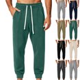 thumbnail image 1 of Men's Sweatpants with Pockets Drawstring Elastic Waist Tapered Jogger Pants with Ribbed Cuffs for Light Workout, 1 of 3