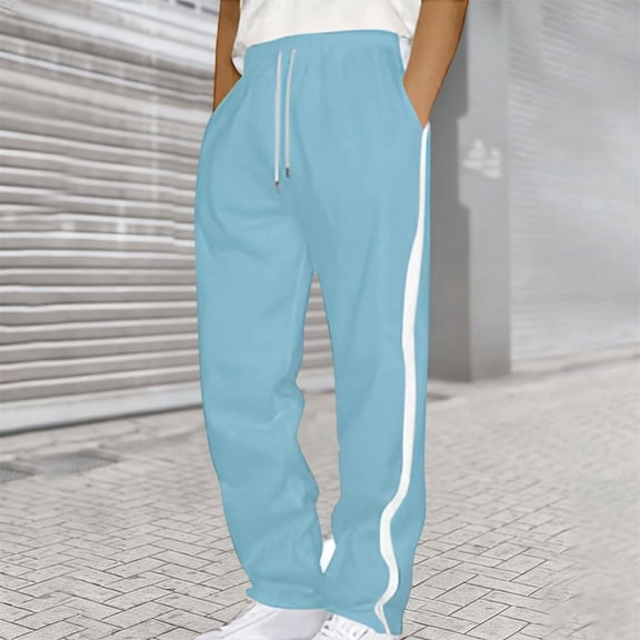 Men's Sweatpants with Pockets Men's Pants Casual Relaxed Fit Elastic Waist Wide Leg Sweatpants Men Joggers Pants Athletic Pants for Men