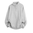 thumbnail image 1 of Men's Sweatshirt Casual Solid Color Quarter Zip Pullover Long Sleeve Sports Comfy Fashion Sweatshirt with pockets, 1 of 9