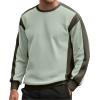 thumbnail image 1 of Men's Sweatshirt Crew Neck Color Block Long Sleeve Casual Fall Tops Comfortable Pullover Sweatshirts (5XL, Mint Green), 1 of 4