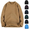 thumbnail image 1 of Men's Sweatshirt Crew Neck Long Sleeve Plus Size Solid Color Sweatshirt Casual Loose Outdoor Workout Blouse Tops Black L, 1 of 4