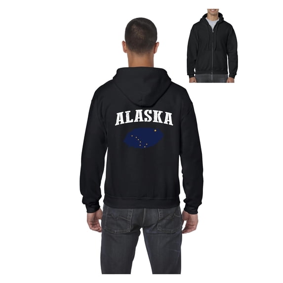 Men's Sweatshirt Full-Zip Pullover - Alaska Flag