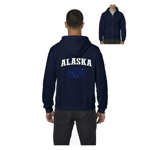 Men's Sweatshirt Full-Zip Pullover - Alaska Flag
