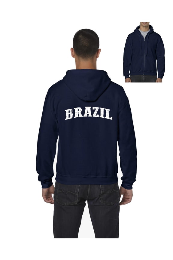 Men's Sweatshirt Full-Zip Pullover - Brazil