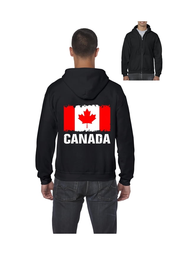 Men's Sweatshirt Full-Zip Pullover - Canada Flag