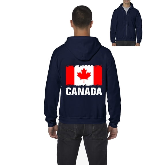 Men's Sweatshirt Full-Zip Pullover - Canada Flag