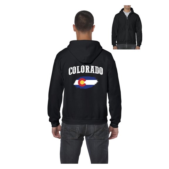 Men's Sweatshirt Full-Zip Pullover - Colorado Flag