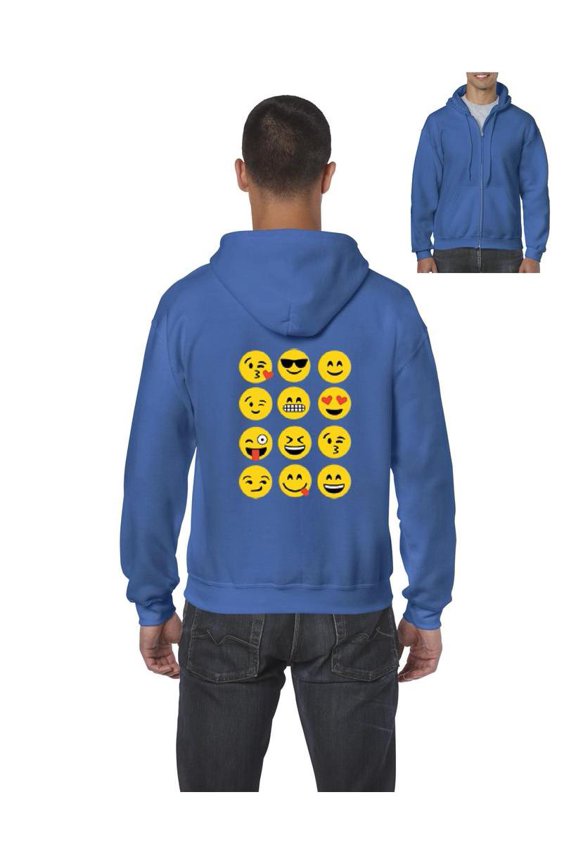 Men's Sweatshirt Full-Zip Pullover - Emoji Group
