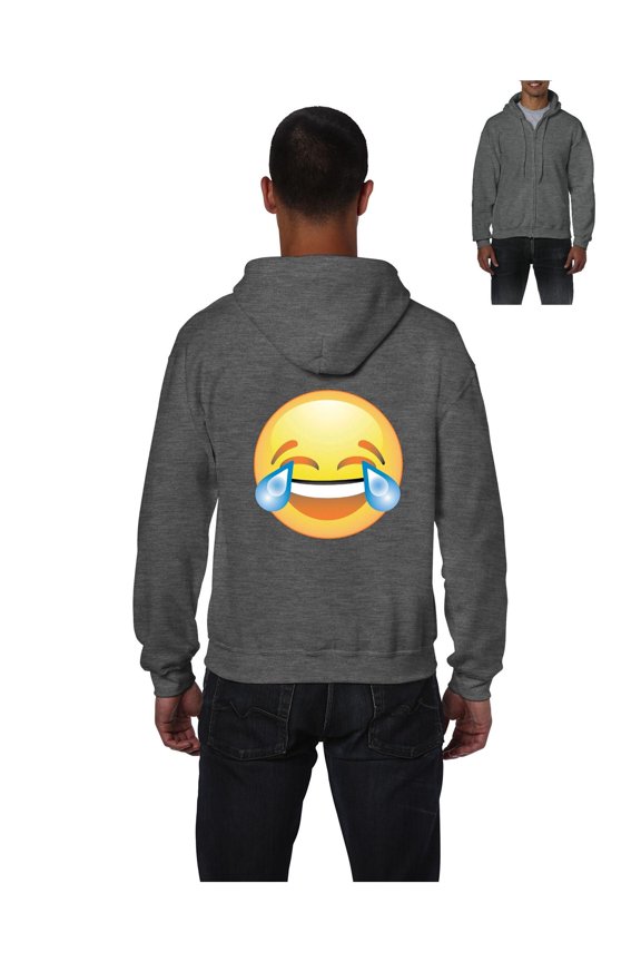 Men's Sweatshirt Full-Zip Pullover - Emoji Laughing Tears
