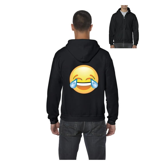 Men's Sweatshirt Full-Zip Pullover - Emoji Laughing Tears