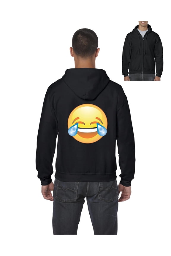 Men's Sweatshirt Full-Zip Pullover - Emoji Laughing Tears