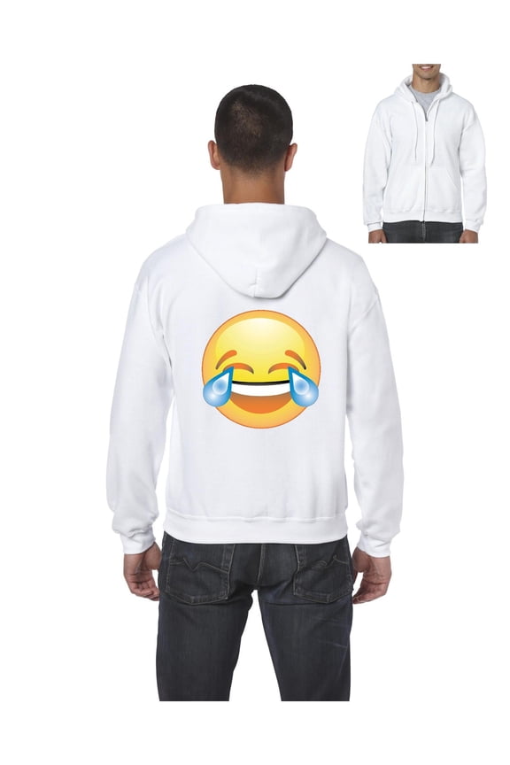 Men's Sweatshirt Full-Zip Pullover - Emoji Laughing Tears