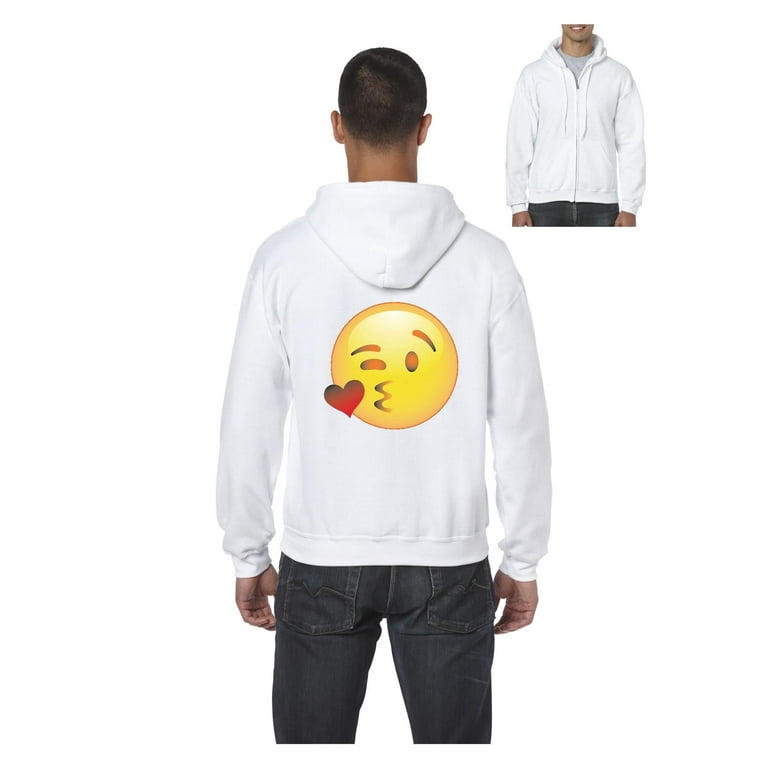 Men's Sweatshirt Full-Zip Pullover Emoji Winky Face