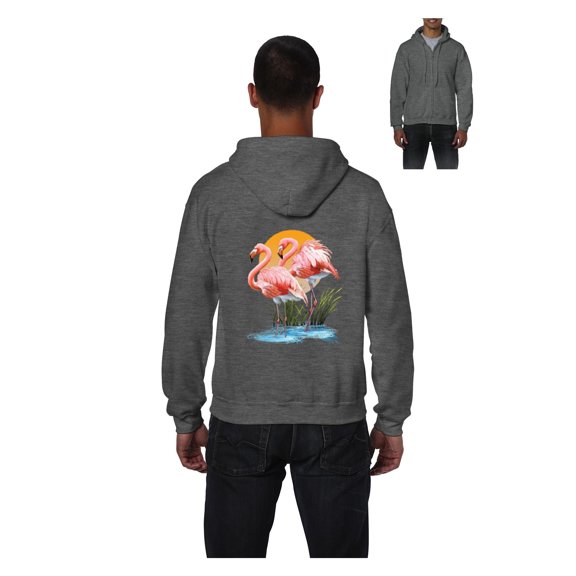 Men's Sweatshirt Full-Zip Pullover - Flamingo