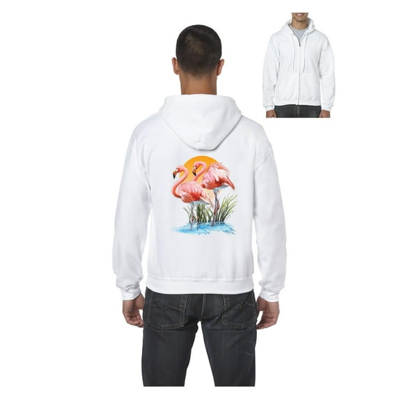 Men's Sweatshirt Full-Zip Pullover - Flamingo