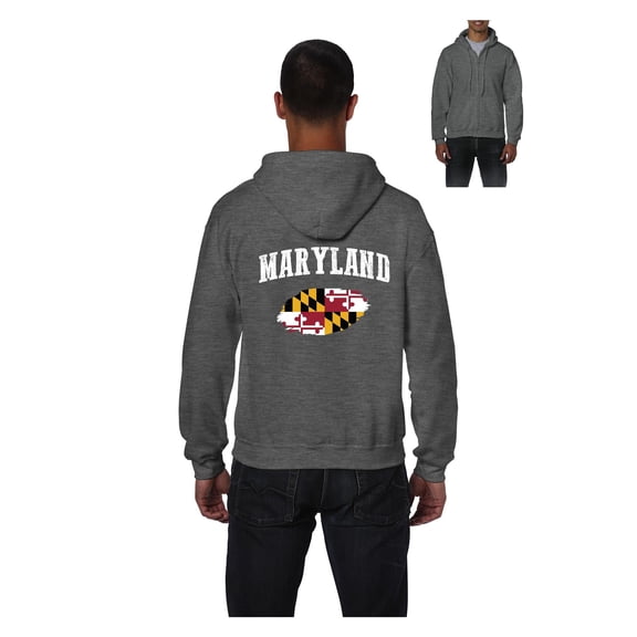 Men's Sweatshirt Full-Zip Pullover - Maryland Flag