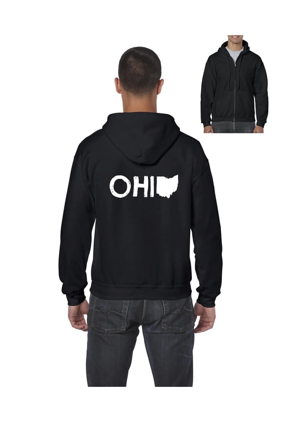 Men's Sweatshirt Full-Zip Pullover - Ohio Map