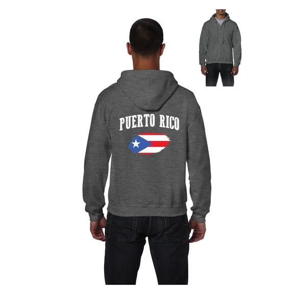 Men's Sweatshirt Full-Zip Pullover - Puerto Rico Flag