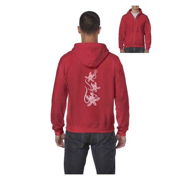 Men's Sweatshirt Full-Zip Pullover - Sea Turtles Hawaii