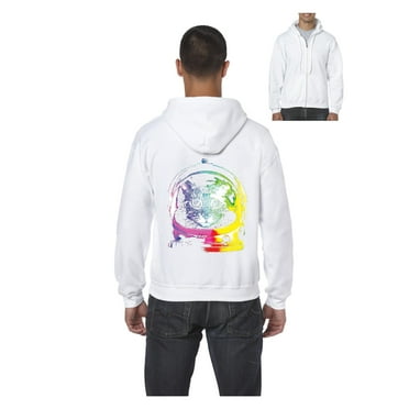 Men's Sweatshirt Full-Zip Pullover - Space Cat