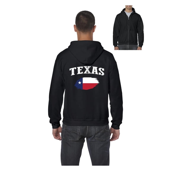 Men's Sweatshirt Full-Zip Pullover - Texas Flag