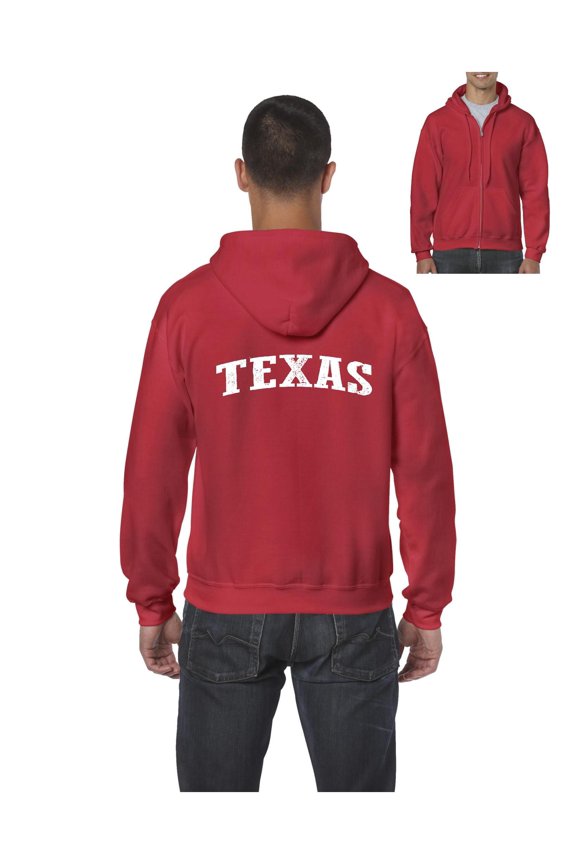 Men's Sweatshirt Full-Zip Pullover - Texas