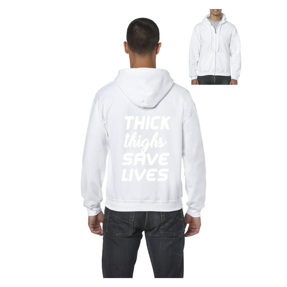 Men's Sweatshirt Full-Zip Pullover - Thick Thighs Save Lives