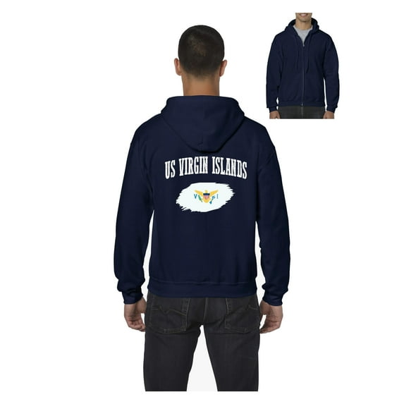 Men's Sweatshirt Full-Zip Pullover - US Virgin Islands