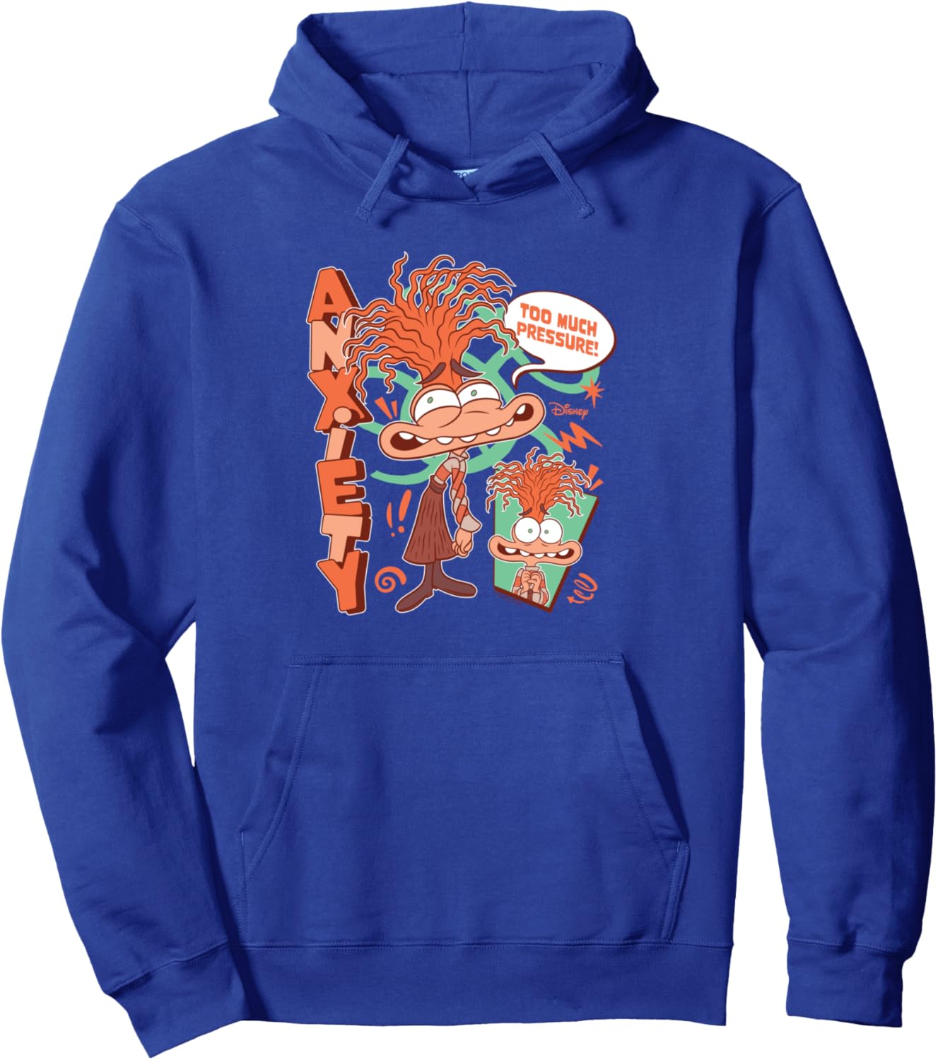 Men's Sweatshirt,Inside Out 2 Anxiety Character Too Much Pressure