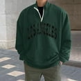 thumbnail image 1 of Men's Sweatshirt Letter Graphic Zip Front Long Sleeve Oversized Pullover Tops,1/4 Zip Pullover Men Fall Fashion 2023, 1 of 6