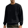 thumbnail image 1 of Men's Sweatshirt Long Sleeve Crewneck Solid Ribbed Cuff Pullover Classic Top Black S, 1 of 9