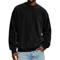 thumbnail image 1 of Men's Sweatshirt Loose Casual Suede Round Neck Top Relaxed Fit Long Sleeve Comfy Daily Pullover, 1 of 5