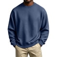 thumbnail image 1 of Men's Sweatshirt Solid Color Casual Loose Round Neck Sweatshirt Fall Winter, 1 of 8