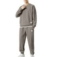 thumbnail image 1 of Men's Sweatshirt Tracksuit 2 Pieces Set Athletic Casual Crewneck Pullover and Joggers Set Workout Tracksuit Outfits, 1 of 3