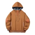 thumbnail image 1 of Men's Sweatshirt With Fleece Plaid Splicing Hooded Jacket Long Sleeve Drawstring Pullover, 1 of 2