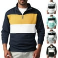 thumbnail image 1 of Men's Sweatshirt Zipper-up V-Neck Long Sleeve Plus Size Cargo Pullover Blouse Workout Gym Men Fashion Outdoor Sweatshirt Gray M, 1 of 8