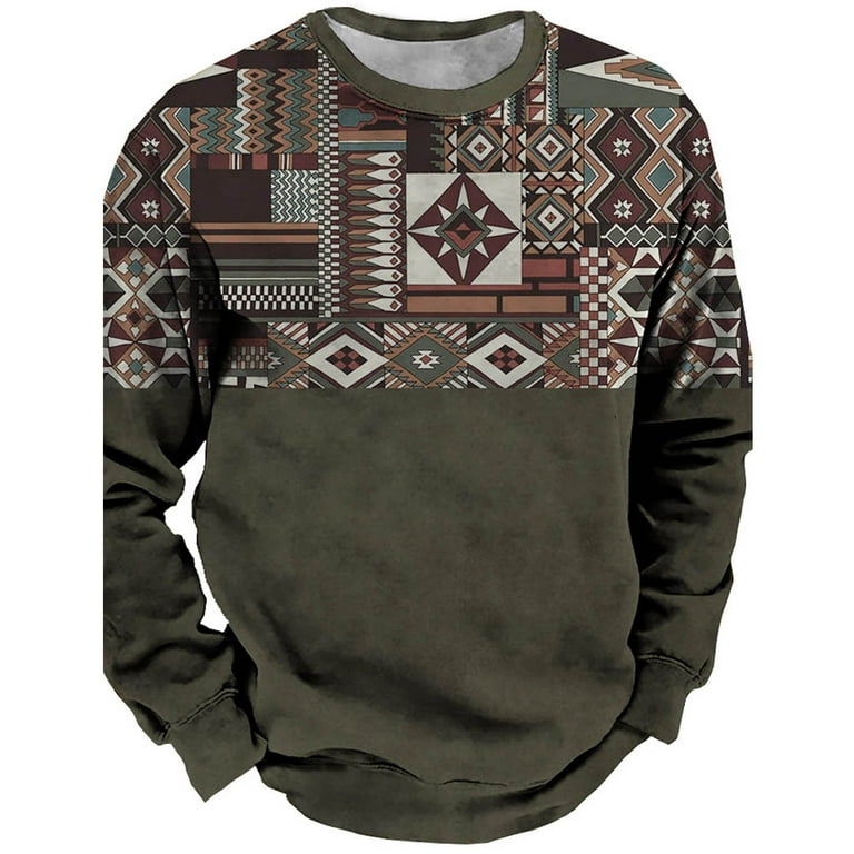 Men s Sweatshirt top Casual Daily 3D Print Basic Vintage Designer Fall Spring Fall Clothing