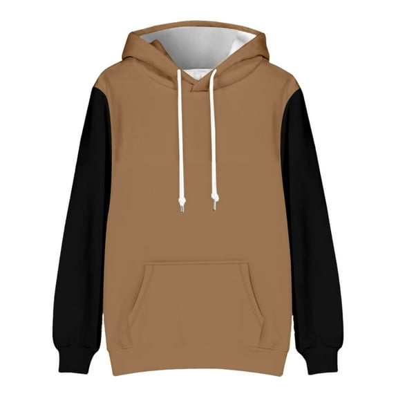Men's Sweatshirts And Hoodies Big and Tall Hoodies for Men Men's Versatile Simp Le Colorblocking Casual Sport Drawstring Hooded Sweatshirt