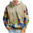 thumbnail image 1 of Men’s Sweatshirts Long Sleeve Pullover Patchwork Printed Hoodie Casual Drawstring Hoody Top, 1 of 5