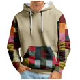 thumbnail image 1 of Men’s Sweatshirts Long Sleeve Pullover Patchwork Printed Hoodie Casual Drawstring Hoody Top, 1 of 5