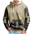 thumbnail image 1 of Men’s Sweatshirts Long Sleeve Pullover Patchwork Printed Hoodie Casual Drawstring Hoody Top, 1 of 5