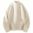 thumbnail image 1 of Men's Sweatshirts Man Solid Color Knitwear Derung Fleecing Intensification Long Sleeve Hoodie Mock Turtleneck Priming T-shirt Plus Size Comfortable Undershirt Casual Indoor Wear, 1 of 3