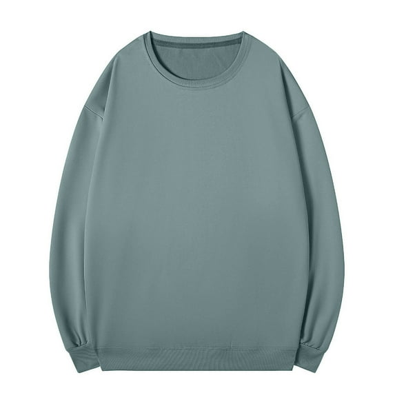Men's Sweatshirts Men Casual Solid Color Basic Pullover Round Neck Blouses Shirts Solid Color Fashion Casual Everyday Outerwear