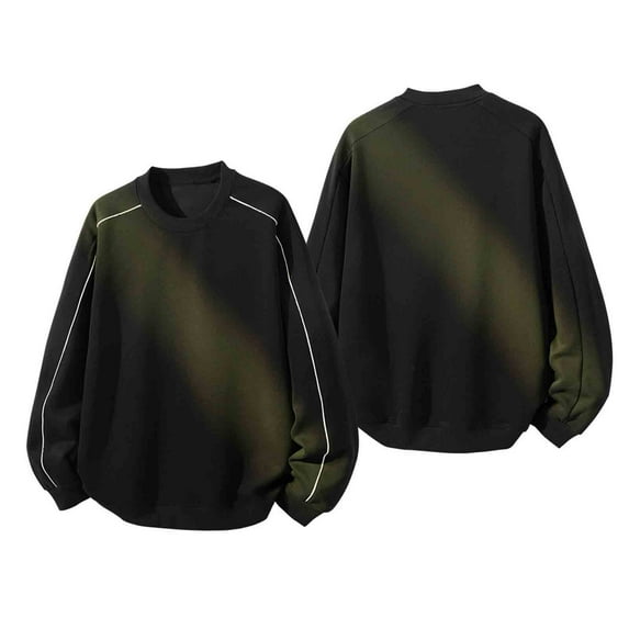 Men's Sweatshirts Men Solid-color Loose Casual Pullover-Shoulder-Sleeves Long Sleeve Round-Neck Patchwork Hoodie Casual Fall Winter Fashion Business Wear Office