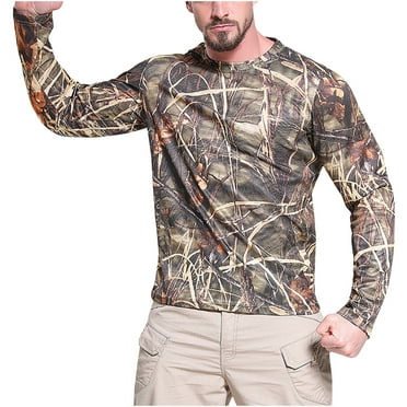 Men's Sweatshirts No Hood Pullovers Mens Clearance Summer Camouflage Quick Drying Long Sleeve Round Neck Tops