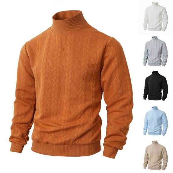 Men's Sweatshirts Solid Color Long Sleeved Hoodless Sweatshirt Keep Warm Pullover Shirts,Sportswear, Fall Sweatshirts for Men