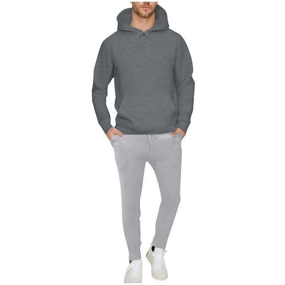 Men's Sweatsuit 2 Piece Outfits Fleece Oversized Lounge Long Sleeve Hoodies with Sweatpants Jogger Comfy Tracksuits (3XL, Dark Gray)